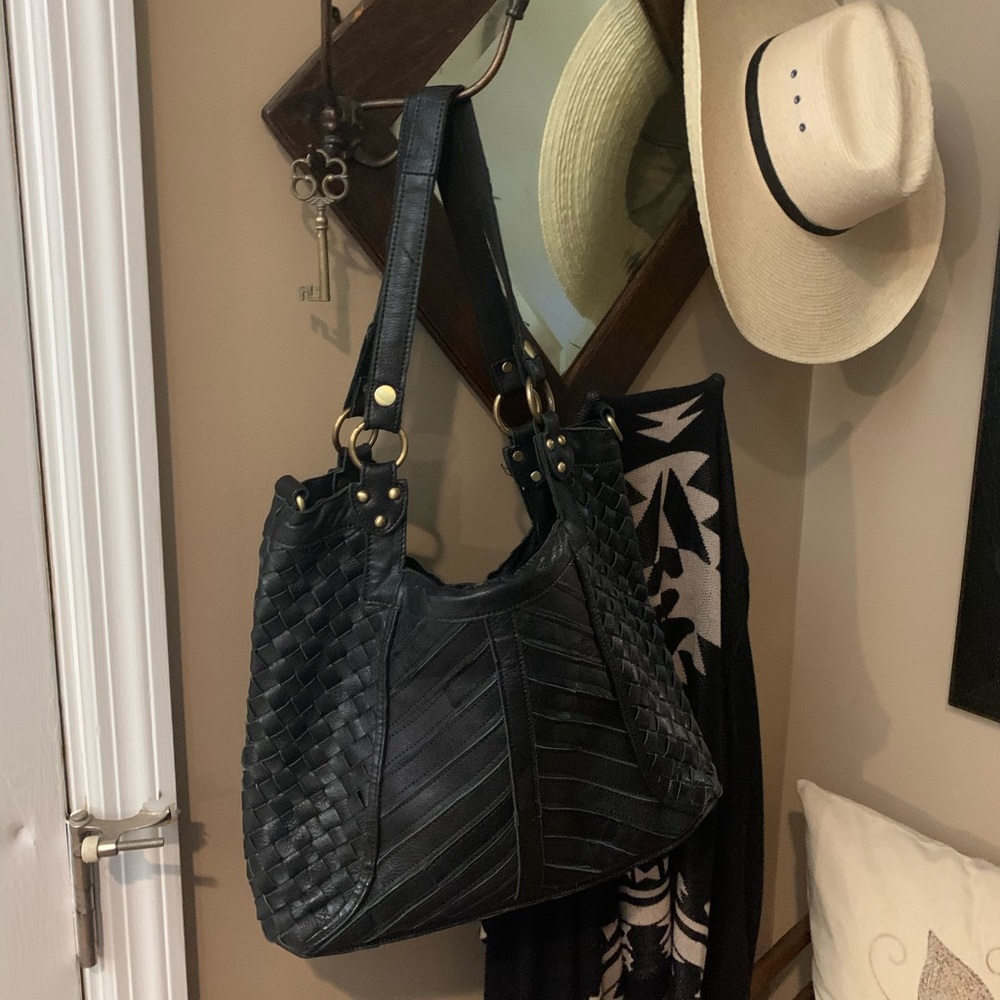 Beautiful black leather handbag